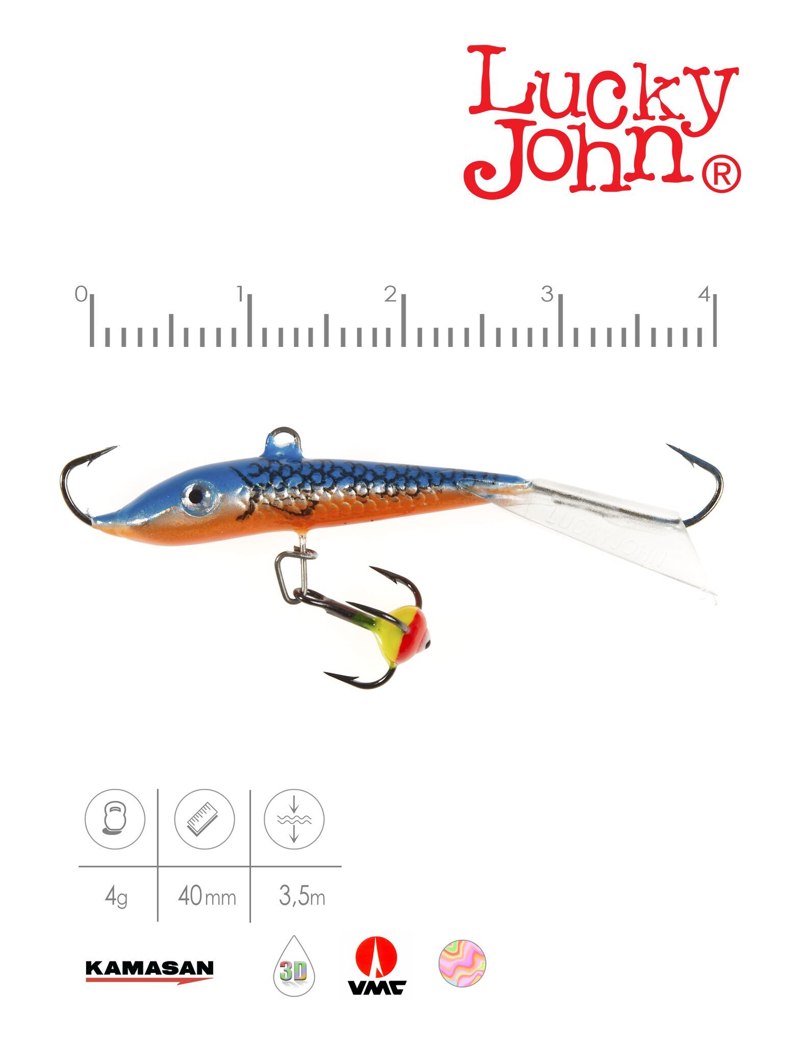 Балансир Lucky John FIN3 +тройник 4см 71313-45H