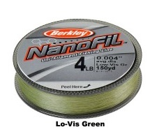 Леска плет. Berkley NANOFIL Lo-Vis Green 125m 0.12mm  7.0kg