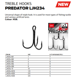 Крючок тройник Lucky John Predator сер.LJH234 002