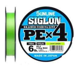 Леска плет. Sunline SIGLON PEx4 Light Green 150m #0.4/6lb