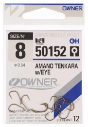 Крючок Owner 50152-08  AMANO TENKARA w/eye brown №8 12шт